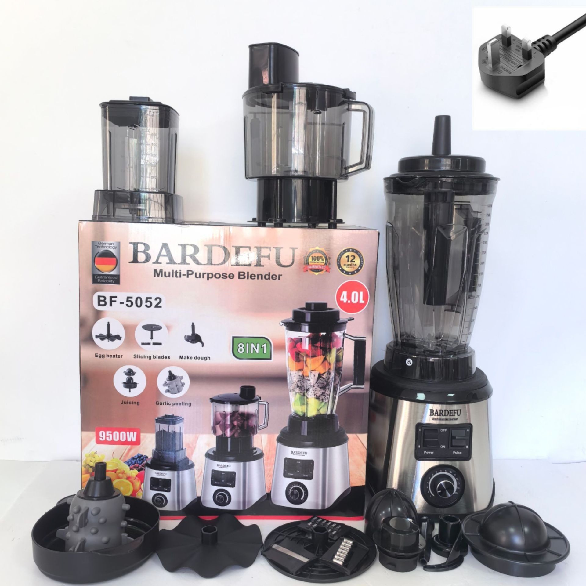 8-in-1 Blender Cross-Border North America and Europe Stainless Steel Large-Capacity Metal Wall-Breaking Machine Juicer Meat Grinder
