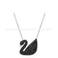 Black swan white gold large necklace