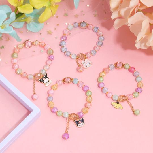 Sanrio Hot-selling Cartoon Crystal Bead Bracelet Kulomi Cartoon Children's Bracelet Beaded Jewelry Wholesale