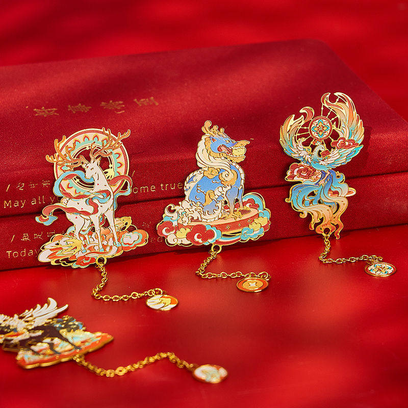 Source factory set Dunhuang bookmark classical Chinese style metal high-grade exquisite gift box Wen Chuang antique stationery