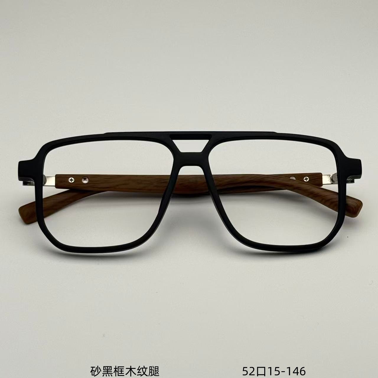 25 New Fashionable Double-Beam Wood Grain Tr Light Glasses Anti-Blue Light Computer Goggles for Men and Women with the Same Myopia Glasses Frame