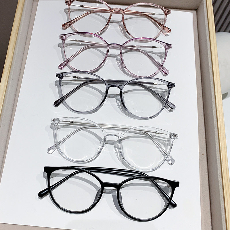 Photosensitive color-changing fashion retro glasses frame cross-border Europe and the United States minimal wind glasses student campus anti-blue light myopia glasses
