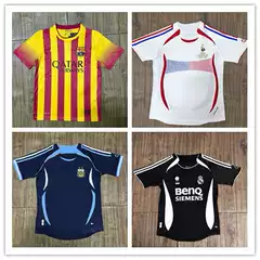 Factory direct supply retro Paris Barcelona Real Madrid Spain Chelsea Brazil Liverpool short sleeve football shirt