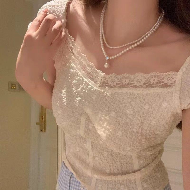 French Retro Pearl Double-Layer Necklace Millet Bead Accessories Women's High-End Accessible Luxury Niche Clavicle Chain Choker