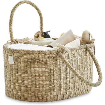 Simple Household Storage Basket Natural Seagrass Basket Baby Supplies Hand Toy Hand-Woven Shopping Decoration
