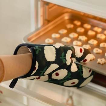 Anti-Scalding Gloves High Temperature Oven Heat-Proof Kitchen Microwave Oven Thickened Household Cartoon Baking Gloves
