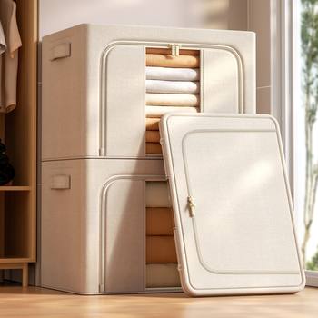 Cotton and Linen Storage Box, Clothes Storage Box, Toy Storage, Transparent Storage Box, Household Storage Storage Box, Moisture-Proof and Dust-Proof
