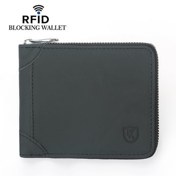 Cross-Border Russian Anti-Theft Rfid Genuine Leather Men's Wallet Short First Layer Cowhide Zipper Coin Clip Bag