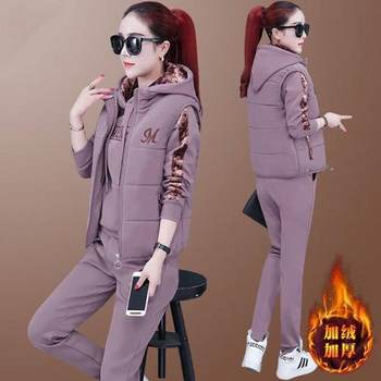 Fleece-Lined Thickened Women's Sportswear Autumn and Winter 2023 New Plus-Size Casual Three-Piece Set Winter Fashion Sweatshirt Wholesale