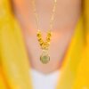 Net red gold money bag pendant green jade Ruyi necklace pull adjustable Universal chain exquisite clavicle chain