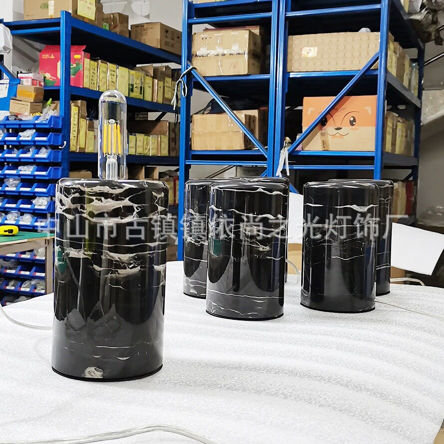 Light Luxury Ins New Post-modern Minimalist Designer Bedroom Bedside Lamp Living Room Decorative Glass Marble Table Lamp