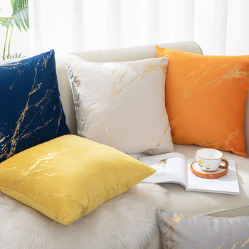 Dutch Velvet Pillow Case Bronzing Light Luxury High-end Bedside Soft Bag Cushion Office Living Room Pillow Sofa Pillow