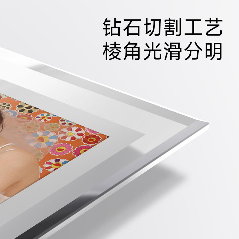 Creative Transparent Crystal Glass Photo Frame Honor Certificate Display Stand A4 Frame Picture Frame Wholesale Mirror Frame