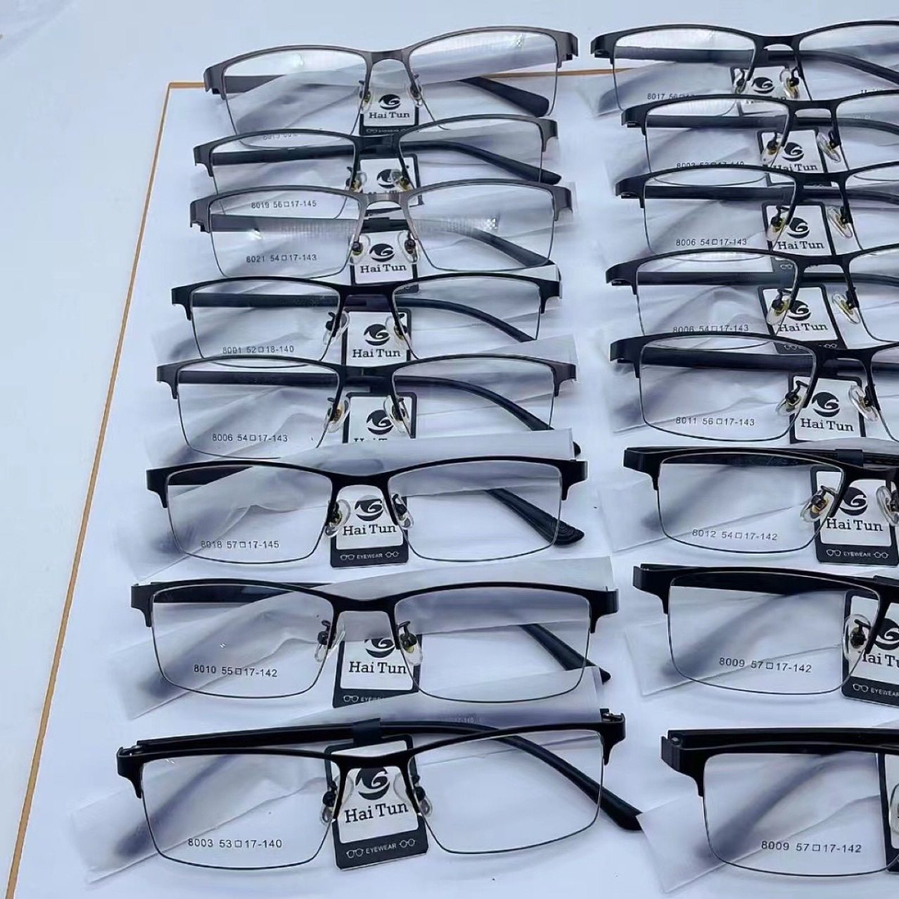 Men's Business Steel Leather Frame Plastic Steel Half Frame Brushed Frame Comfortable and Generous Can Be Equipped with Myopia Glasses Frame