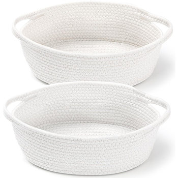Amazon best selling cotton rope toy storage basket with handle hand woven storage basket storage basket woven storage basket