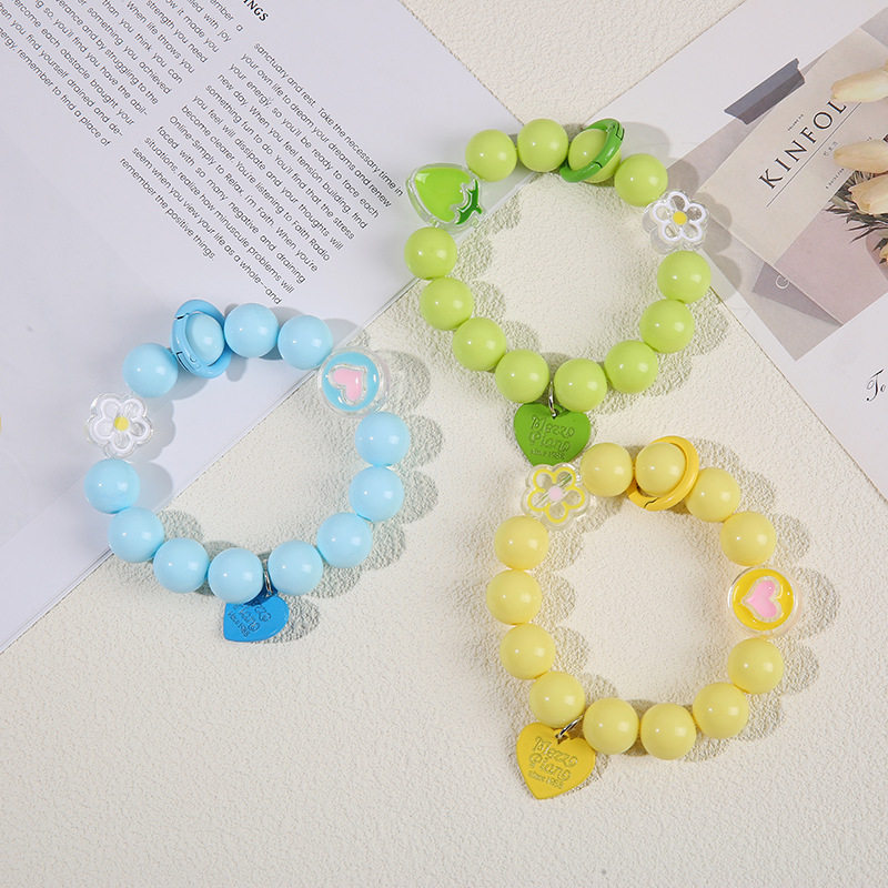 New candy color bracelet pendant acrylic beaded mobile phone chain fresh sweet anti-lost mobile phone case lanyard ornaments