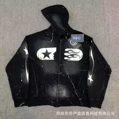 25FW Hellstar hip hop American letter logo washed and worn hoodie, sweatshirt, pants set