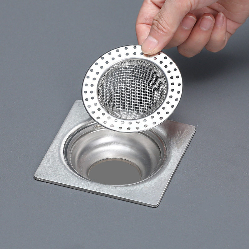 Bathroom Floor Drain Filter Stainless Steel Wire Mesh Sewer Filter Bathroom Hair Blockage Plug Floor Drain Cover