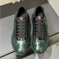 P dark green patent leather