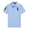 Polo shirt-sky blue big black label