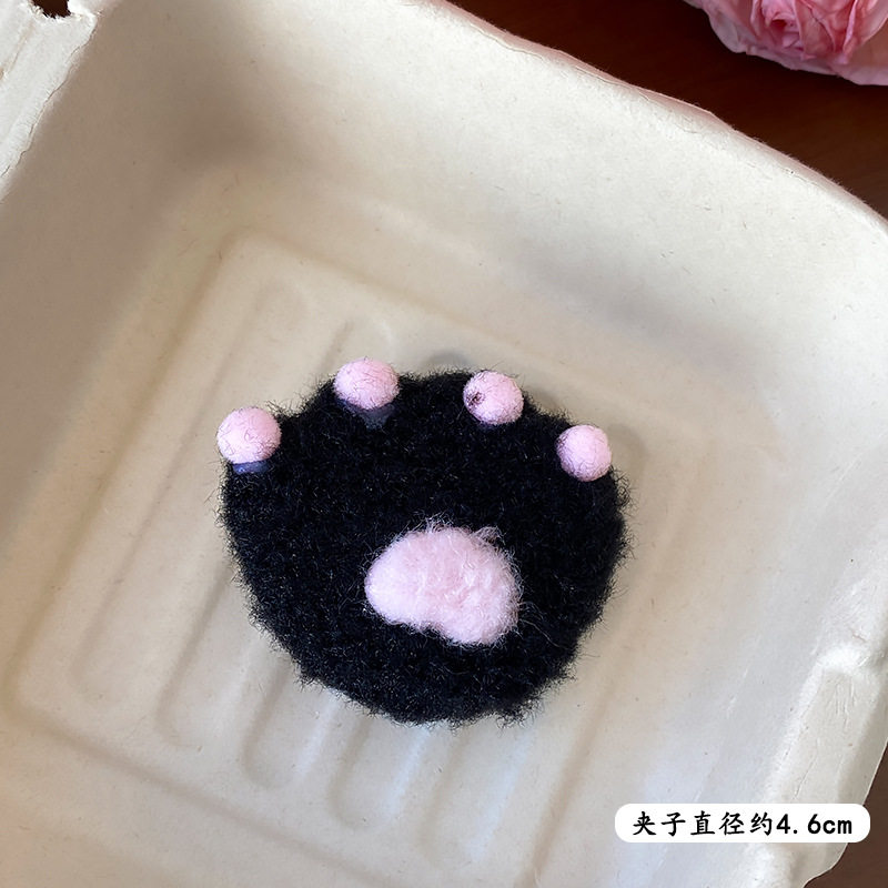软萌粉嫩可爱猫抓发夹ins少女高颜值毛绒夹子刘海侧边夹发饰头饰