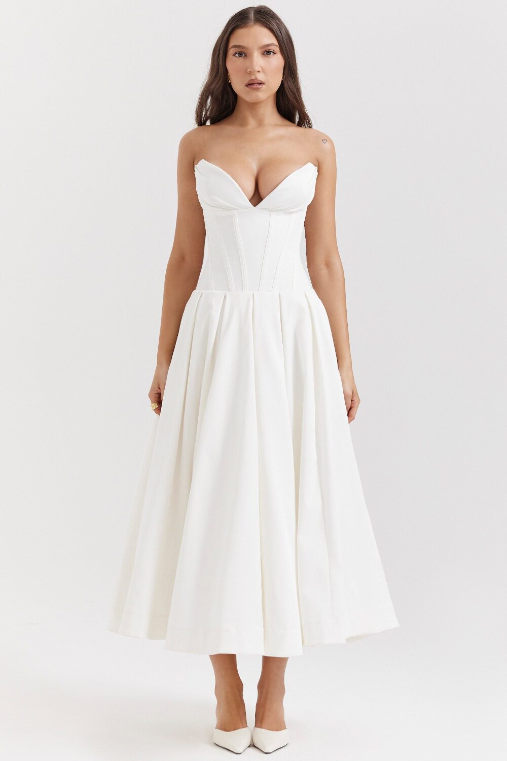 Sleeveless Midi Dress Solid Color Sexy Style Spring Fashion Wholesale Womens Apparel low MOQ