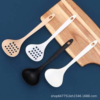 Wheat Straw Large Soup Spoon Household Long-Handled Spoon Porridge Spoon Plastic Soup Spoon Hot Pot Colander Thickeneded Non-Stick Pot Spoon