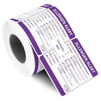 Allergen label allergen sticker professional Natasha's Law allergy sticker 5cm/2 inch * 600 sticker