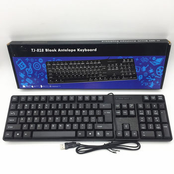 TJ-818 wired single keyboard usb computer Universal Keyboard black wired keyboard manufacturers wholesale