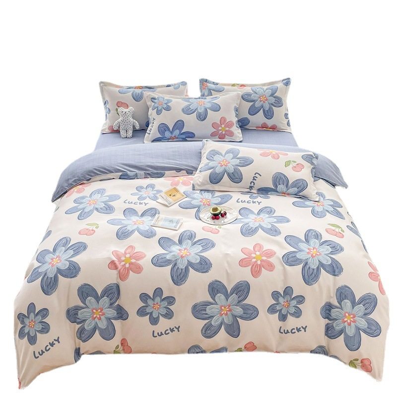 Four Seasons Universal Thickened Sanding Four-piece Student Dormitory Kit Single Quilt Cover Bed Sheet Three-piece Gift Live