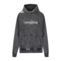 901 washed black hooded sweatshirt