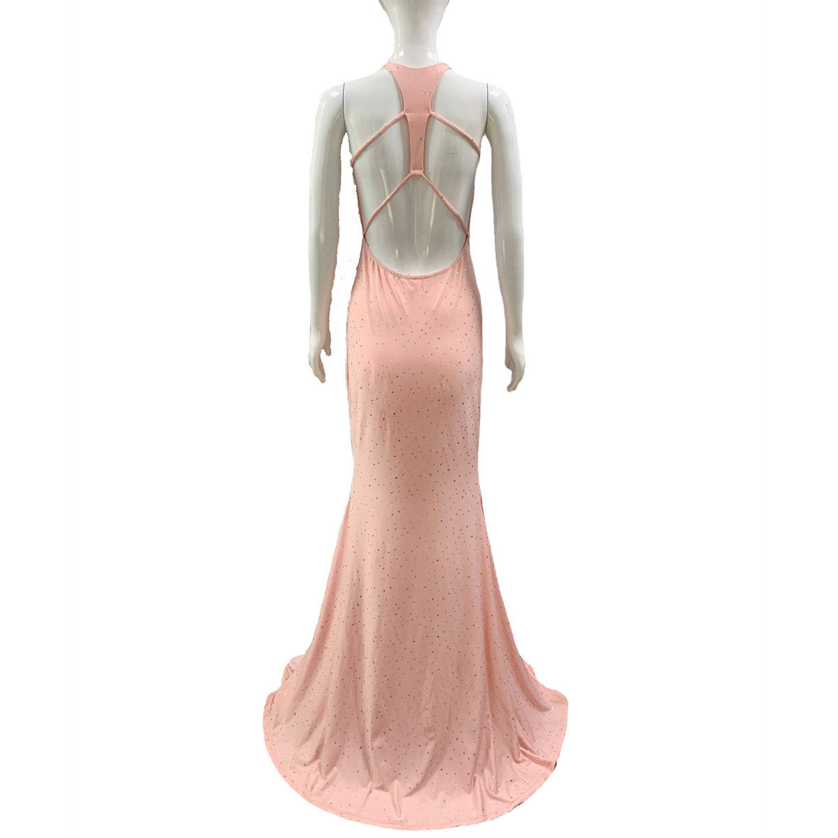 French Style Evening Gown Halter Neck Sequin Detail Bodycon Fit Floor Length Perfect for Formal Events OEM