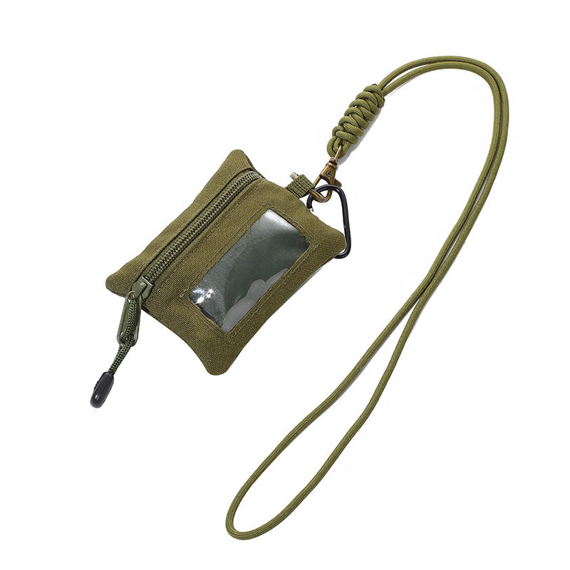 Lanyard Small Card Holder New Tactical Mini Coin Purse Outdoor Sports Headphone Storage Bag Coin Bank Card Holder