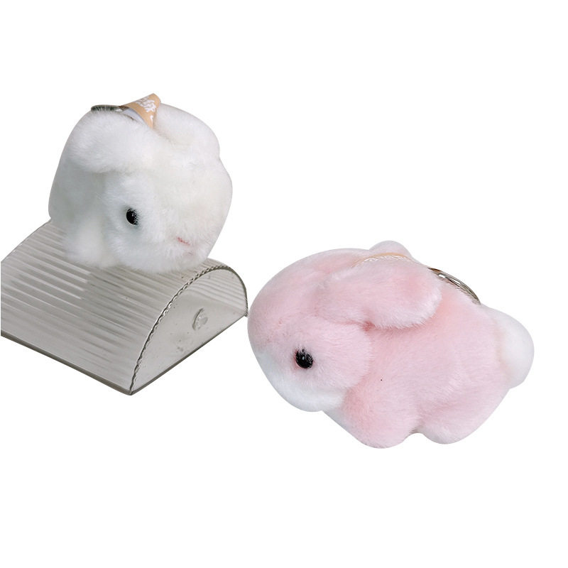 Original Plush Cute Realistic Mimi Rabbit Plush Keychain Bag Charm Small Rabbit Doll Pendant Gift