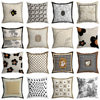 American Black and White Retro Pillow Case Geometric Furniture Sofa Bedside Car Office Waist Pillow Pillow Cushion Cover