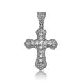 Silver white zirconium (with 24inch twist chain) bubble cross
