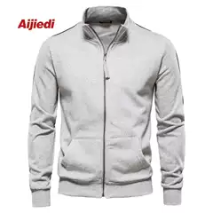 2024 Long-Sleeved Sweatshirt Zipper Autumn and Winter Casual Cardigan Cross-Border Men's Sports Men's Stand Collar Contrasting Color New Versatile