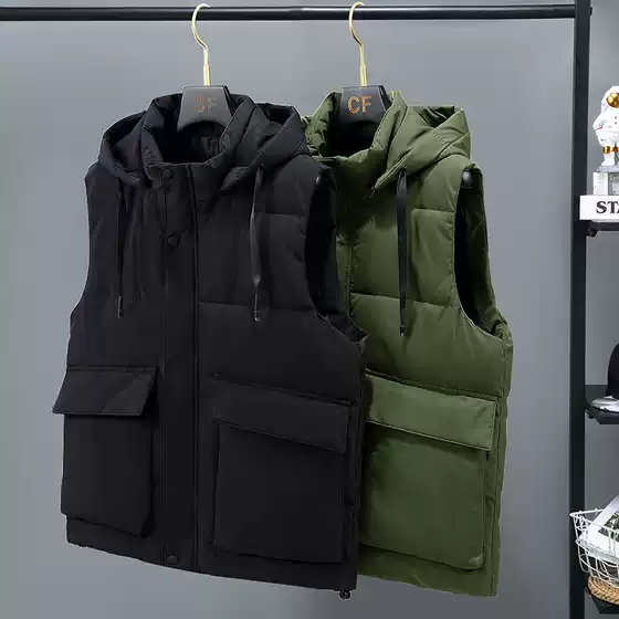 Oversized Cotton Padded Vest for Men, New Fall/Winter Thick Warm Sleeveless Jacket, Plus Size
