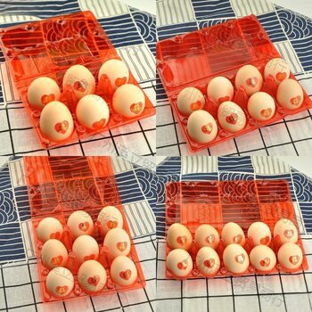 Plastic Egg Carton 6 Pieces, 8 Pieces, 9 Pieces, 10 Pieces Egg Tray Red Blister Egg Tray Red Egg Packaging Le De Zhu