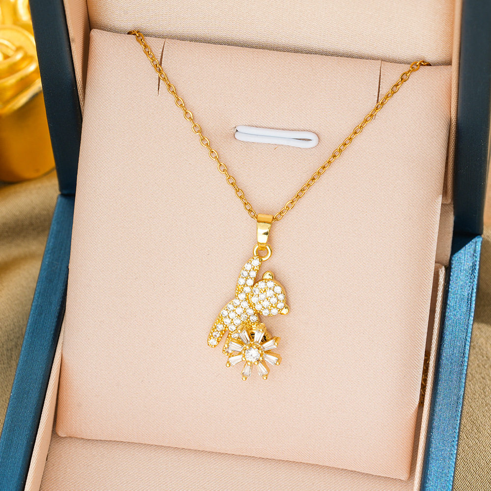 165 回転ベア ネックレス - ゴールド