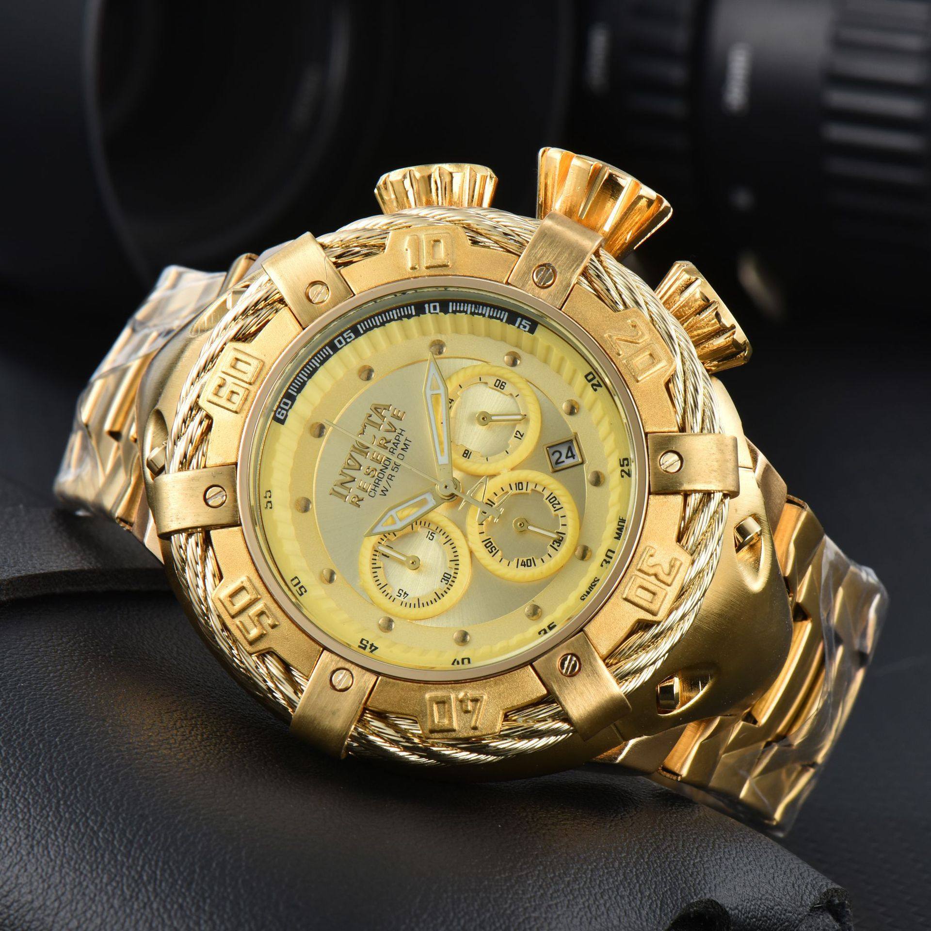 2023 Export New invicta Large Dial Steel Band High Quality Exquisite Quartz Men's Wrist Watch Factory Wholesale