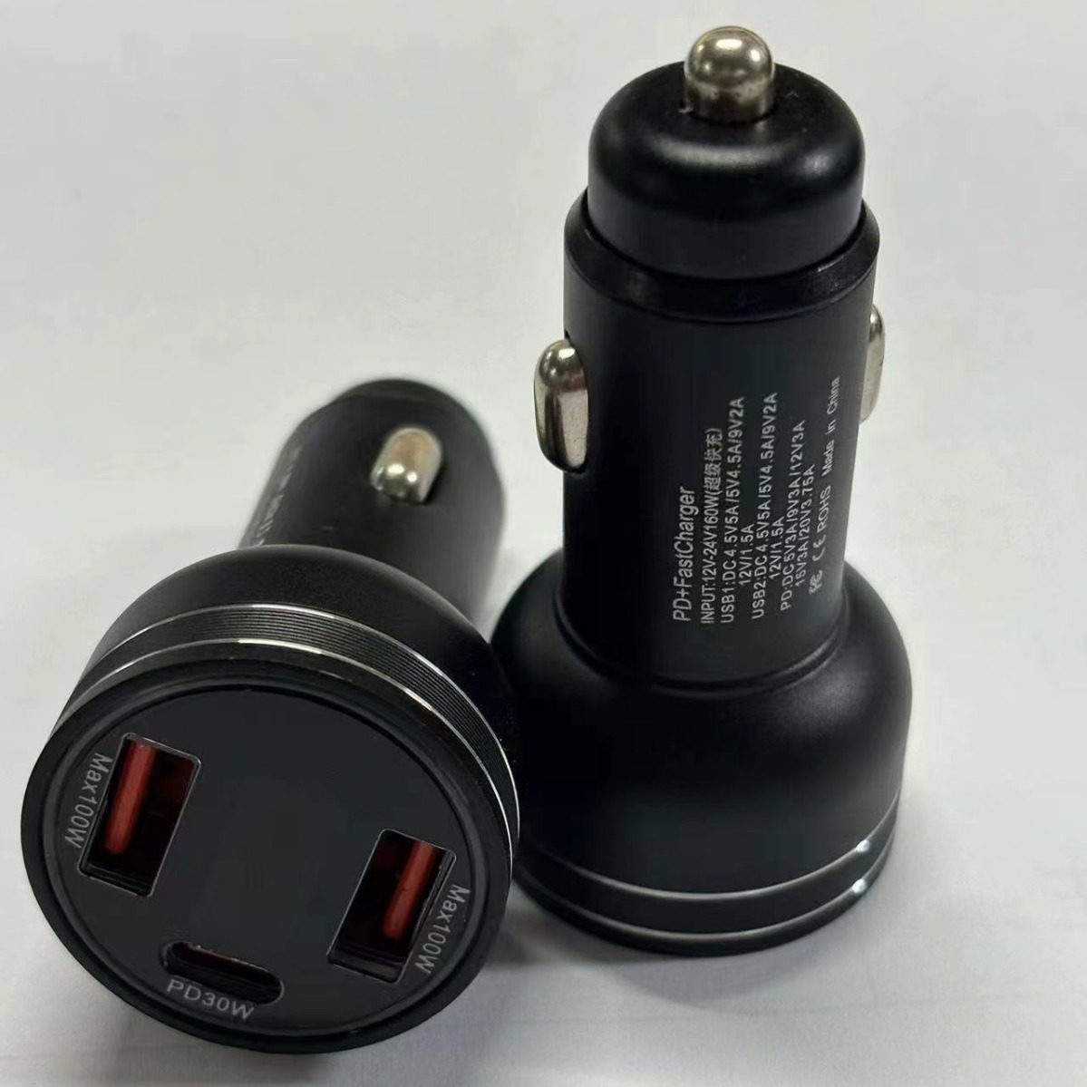 Factory one-to-three car charging aluminum alloy super fast charging high-power PD30W cigarette lighter car mobile phone charger