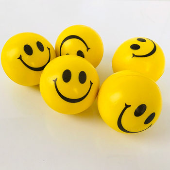 6.3CM 7CM Smiley Pu ball vent toy ball elastic sponge ball diameter 63mm Smiley pressure Pu ball