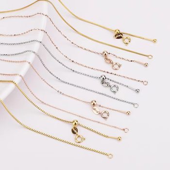 Casual Universal Chain Beaded Women's NecKlace Titanium Steel Adjustable Needle-plated 18K Gold Color-preserving Clavicle Chain NecKlace Accessories