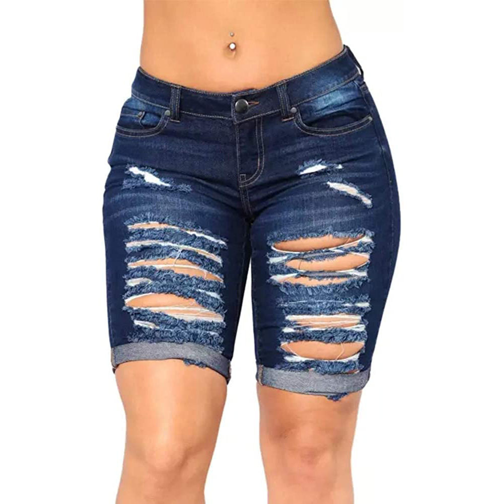 women's jeans trousers ladies short pants女破洞弹力牛仔短裤,淘宝优惠券,粉丝福利购,淘宝优惠卷