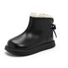 Girls' Leather Boots 2025 Autumn and Winter New Style Fleece-Lined Warm Cotton Boots Kidsren's Baby Short Boots Kidsren's Boots