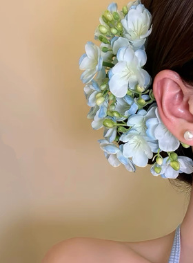 【原创】晴岛茉莉 氛围感黄色花朵发簪发钗女海边度假侧边夹头花