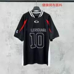 High-End Version Paris 2026 New B Brand Collaboration 10-Letter Mesh Fabric Silhouette Embroidery Color-Blocking Oversized Loose Short-Sleeve T-Shirt