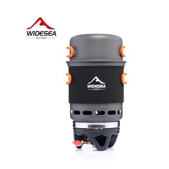 Widesea Outdoor Shaped Cooking Set Energy Saving Camping Pot Hiking Outdoor Cookware