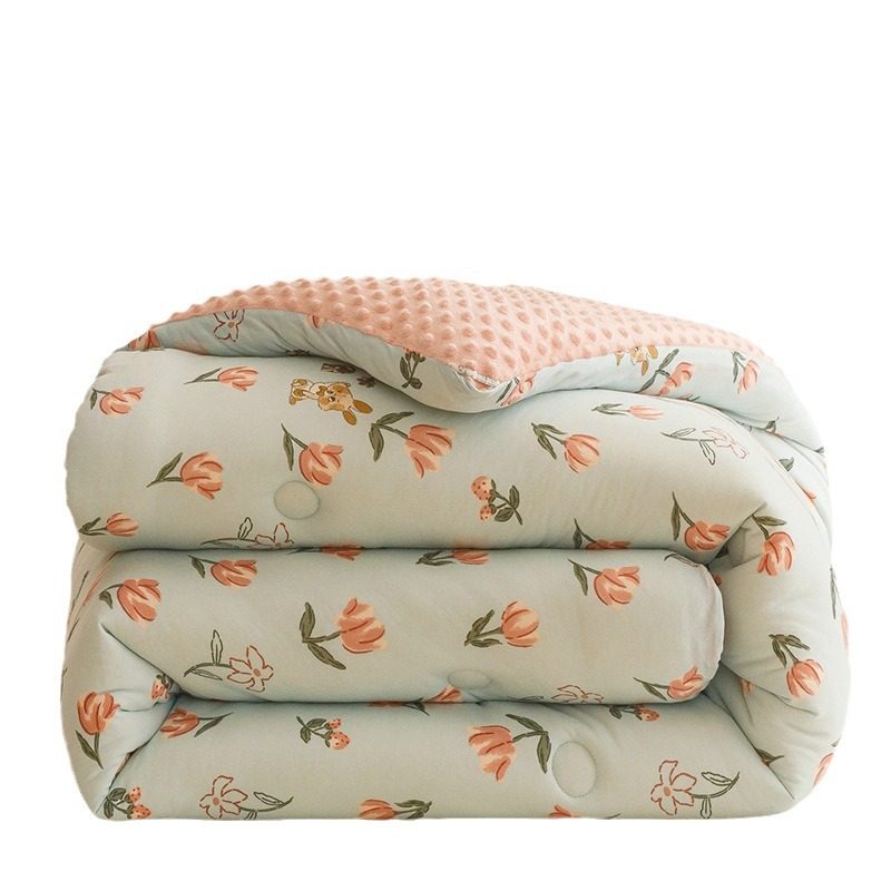 Class A knitted bean velvet soybean quilt household soft quilt core student dormitory thickened warm winter quilt factory wholesale